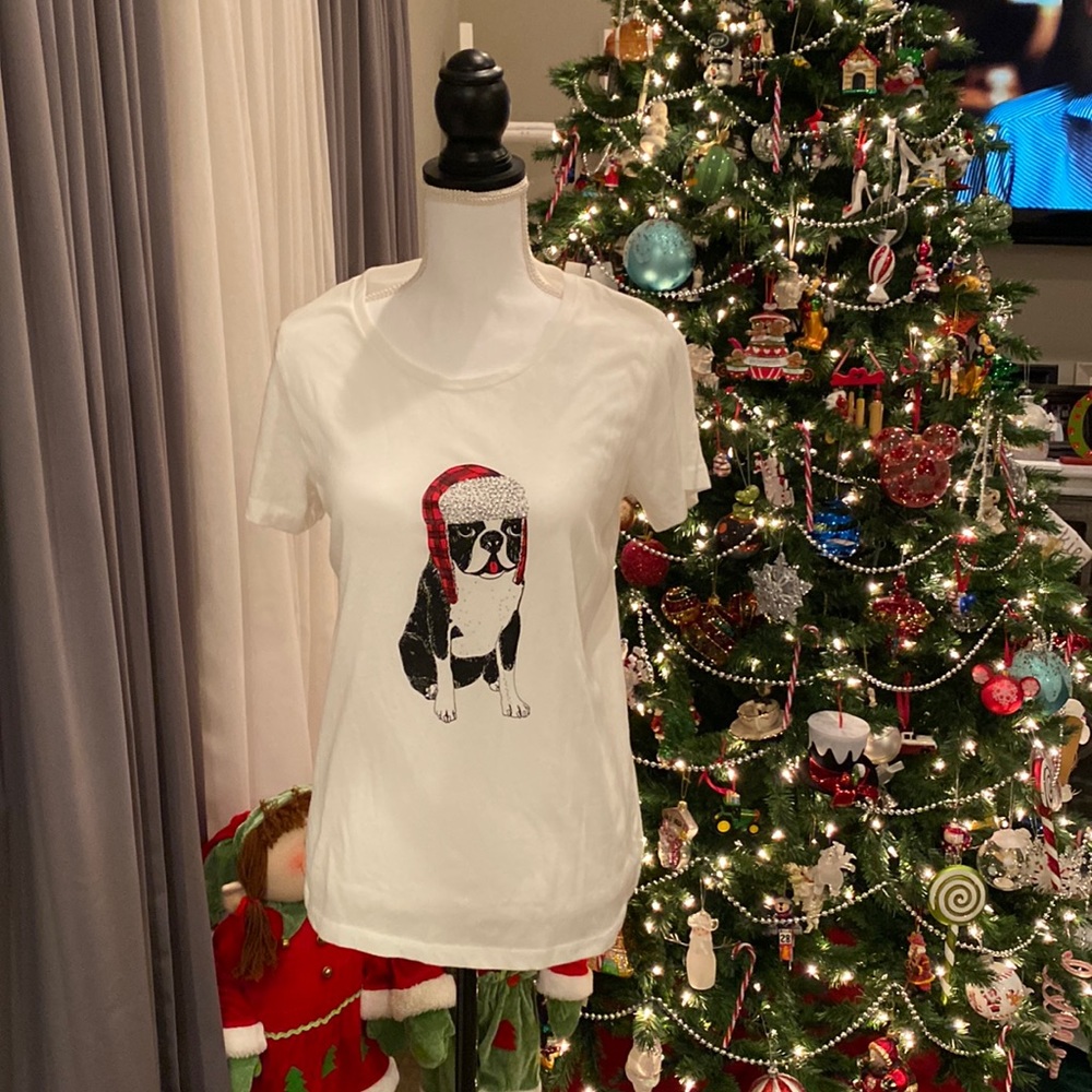 J crew woman dog tee shirt